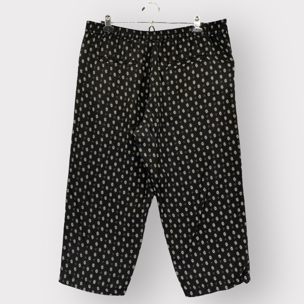 Lee Natural Fit Pants Womens 14 Black Diamond Print Lyocell Cropped Excellent